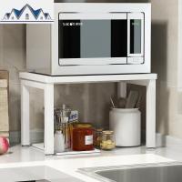 桌面微波炉储物架子落地多层收纳架厨房用品烤箱调料瓶厨房置物架 三维工匠