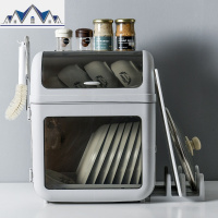 装碗筷收纳盒放碗沥水架厨房收纳箱带盖家用餐具置物架塑料碗柜 三维工匠