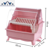 厨房放碗筷收纳盒家用碗碟沥水碗架带盖装碗柜盘子餐具双层储物箱 三维工匠