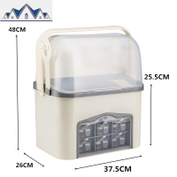 厨房置物架放调料架盒台面省空间收纳架转角免打孔多功能塑料双层 三维工匠收纳盒