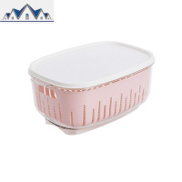 双层保鲜收纳盒大号冰箱食物保鲜盒家用透明食品储物盒厨房塑料盒 三维工匠