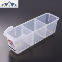 冰箱带轮厨房收纳盒杂物分类塑料透明整理盒浴室化妆品桌面收纳盒 三维工匠