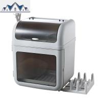 餐具收纳盒放碗筷收纳箱带盖碗架塑料沥水碗柜防尘家用厨房置物架 三维工匠