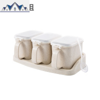 调料罐套装调味盒厨房用品带盖料盒盐罐调味品家用带勺收纳盒SG型 三维工匠