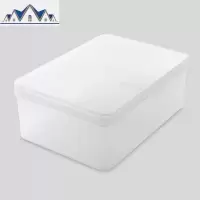 透明塑料有盖可叠加衣服收纳箱桌面化妆品收纳盒厨房长方形储物盒 三维工匠