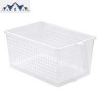 冰箱收纳盒厨房橱柜储物箱 桌面长方形储物盒塑料镂空盒子 三维工匠