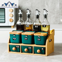 北欧轻奢调料盒组合套装家用玻璃酱油瓶壶调味罐子收纳盒厨房用品 三维工匠