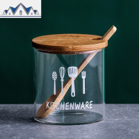 厨房用品玻璃调味瓶家用盐罐调味罐佐料瓶收纳盒组合装调料瓶套装 三维工匠