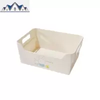 塑料桌面加厚长形无盖收纳筐 零食收纳盒 纯色家用客厅厨房浴室 三维工匠
