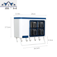 多功能调料盒套装免打孔调味料收纳盒糖盐调味罐厨房壁挂式置物架 三维工匠