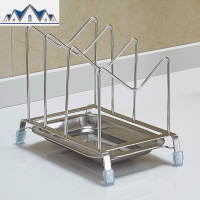 304不锈钢厨房锅盖架厨具用品收纳置物架砧板架接水盘菜板架子座 三维工匠
