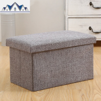 衣服收纳箱布艺有盖折叠装玩具零食书本储物箱盒特大号棉麻整理箱 三维工匠