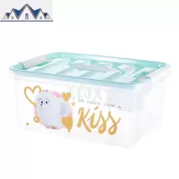 手提透明儿童卡通收纳盒游泳箱防水积木玩具小号迷你可爱整理箱 三维工匠收纳箱