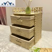 编小型收纳柜抽屉式储物柜收纳盒抽拉式杂物柜床头柜首饰柜 三维工匠收纳箱