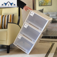 收纳箱抽屉式塑料透明多层组合收纳盒储物箱衣物玩具特大号 三维工匠