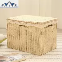 编编织收纳箱整理箱储物箱有盖大号置物衣服收纳箱杂物玩具收纳 三维工匠