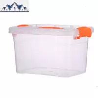 透明收纳箱塑料整理箱手提箱子有盖耐收拉盒小号盒子储物箱收纳盒 三维工匠