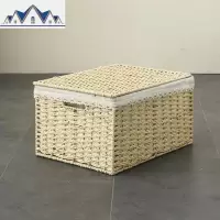 编织带盖收纳箱特大号衣服收纳筐整理箱桌面零食玩具收纳盒可定制 三维工匠