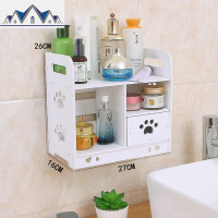免打孔厕所化妆品收纳盒墙壁置物架防水放卫生间用可挂 悬挂式 三维工匠