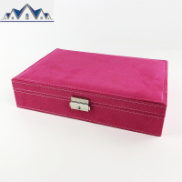 绒布长方首饰戒指耳环盒大容量饰品收纳盒生日女韩国可爱学生 三维工匠