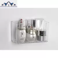 壁挂式化妆品收纳盒家用透明亚克力卫生间免打孔挂墙上浴室置物架 三维工匠