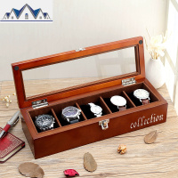 木质手表盒玻璃天窗手表盒手串链首饰品木制手表收纳盒展示盒表盒 三维工匠