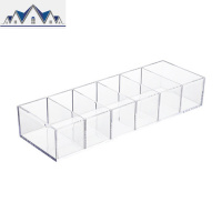 家用分格桌面化妆品学生宿舍收纳盒口红架透明可拆分护肤品置物架 三维工匠