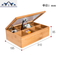 抖音桌面楠竹茶叶实木复古礼品网红手办玩偶收纳柜首饰盒 三维工匠收纳盒