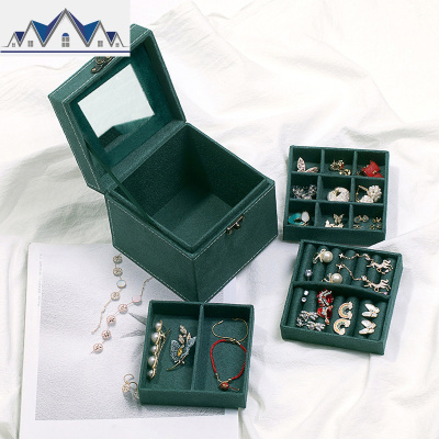 简约大容量多层首饰盒韩国耳环珠宝项链饰品盒欧式收纳盒 三维工匠