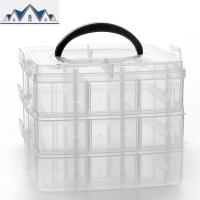 3层18格大容量透明多层收纳盒耳环项链饰品戒指首饰塑料大号盒子 三维工匠