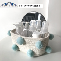北欧风棉绳编织收纳筐桌面零食钥匙杂物收纳盒化妆品收纳置物篮 三维工匠