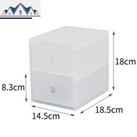 收纳盒桌面抽屉式塑料文具手账杂物小储物盒透明化妆品宿舍学生 三维工匠
