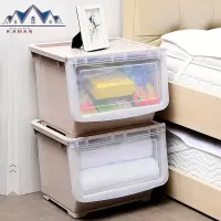大号塑料收纳箱可叠加衣服玩具零食品有盖整理箱厨房储物箱置物架 三维工匠