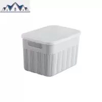 手提带盖收纳篮塑料桌面收纳筐 杂物零食篮子置物篮收纳箱 三维工匠