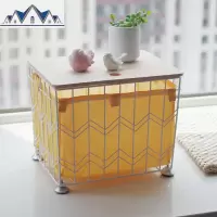 ins北欧换鞋凳飘窗桌子收纳凳厅穿鞋凳铁艺储物凳收纳箱多功能 三维工匠