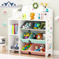 儿童玩具收纳架 宝宝书架绘本架整理架子置物架多层 收纳箱收纳柜 三维工匠