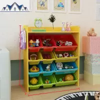 儿童玩具收纳架宝宝绘本书架幼儿园卡通收纳柜玩具整理置物架多层 三维工匠