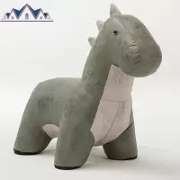 创意恐龙凳换鞋凳实木脚凳沙发皮矮凳储物动物凳狮子凳独角兽凳子 三维工匠收纳凳
