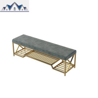 北欧换鞋凳口入户家用沙发鞋柜进可坐式收纳鞋架铁艺长条凳 三维工匠收纳凳