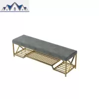 北欧换鞋凳口入户家用沙发鞋柜进可坐式收纳鞋架铁艺长条凳 三维工匠收纳凳