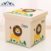 牛津布收纳凳卡通儿童玩具收纳箱可坐成人储物凳子可折叠换鞋凳 三维工匠