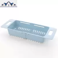 可调节伸缩沥水篮水果蔬菜清洗沥水篮厨房水塑料放碗筷收纳架子 三维工匠收纳篮