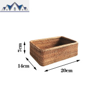 越南藤编收纳筐整理筐桌面茶几水果玩具零食田园杂物收纳篮储物箱 三维工匠
