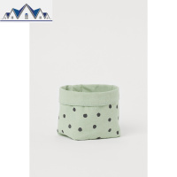 HM 家居用品星星帆布长方形收纳篮波点棉质小储物篮 0591842 三维工匠