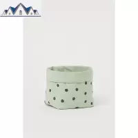 HM 家居用品星星帆布长方形收纳篮波点棉质小储物篮 0591842 三维工匠