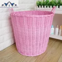 塑料仿藤编脏衣服收纳篮玩具筐洗衣篮筐编织篮杂物筐脏衣桶 三维工匠