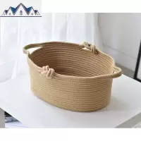 创意北欧ins棉线打结杂物收纳篮衣物脏衣篮玩具零食化妆品收纳筐 三维工匠