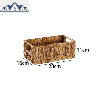 Kens大号编收纳筐 日式橱柜置物篮桌面整理筐 长方形编织杂物篮 三维工匠收纳篮