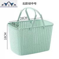 仿藤沐浴蓝收纳篮塑料篮子收纳筐杂物零食置物篮洗浴洗澡篮家用篮 三维工匠