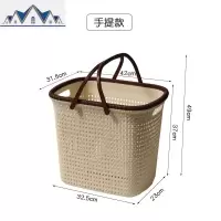 仿藤编洗衣收纳筐塑料镂空脏衣篮衣物收纳篮带提手手提带盖 三维工匠